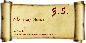 Zárug Soma névjegykártya